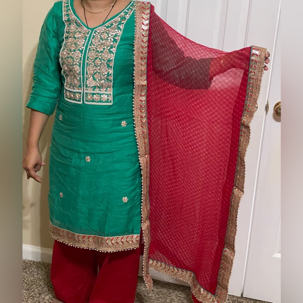 Punjabi suit with parallel size medium